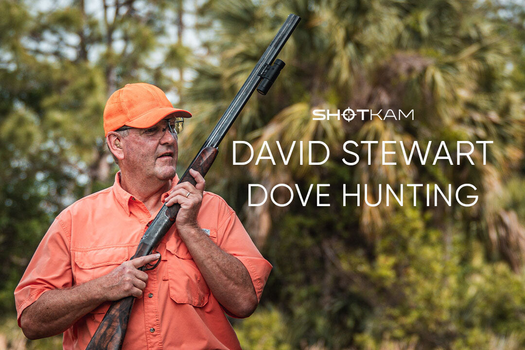 Dove hunting blog thumbnail featuring David Stewart holding shotgun with ShotKam attached.