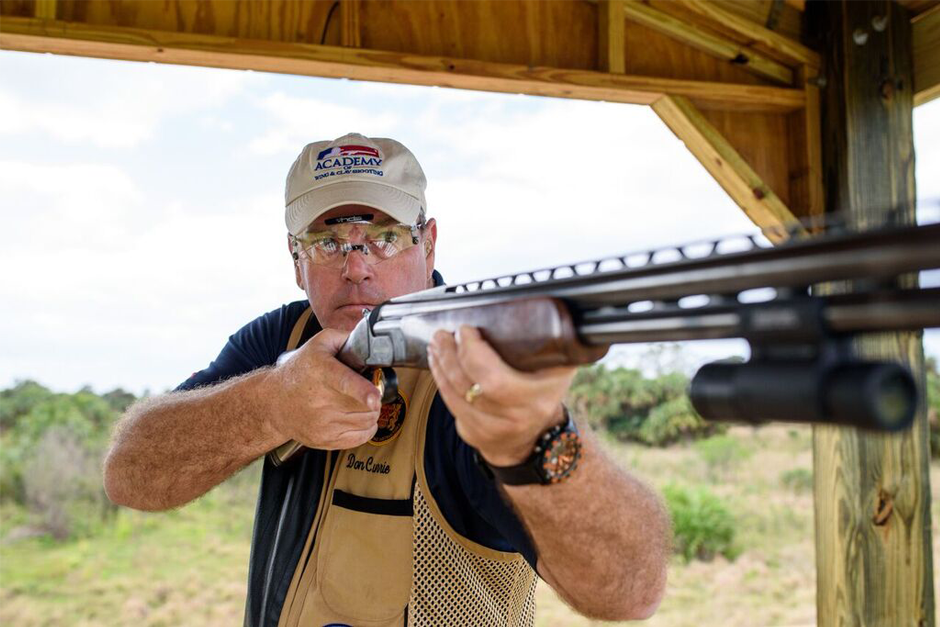 Don Currie delivers expert tips on mastering the chandelle target in Australian sporting clays, captured during a shooting session.