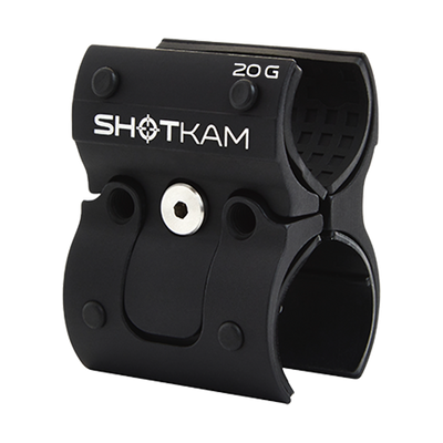 20 Gauge ShotKam Gen 4 Mini Mount – This image demonstrates how the 20 gauge mount opens and closes for secure and simple attachment of the Gen 4 Mini ShotKam to your shotgun, ideal for Australian and New Zealand shooters.