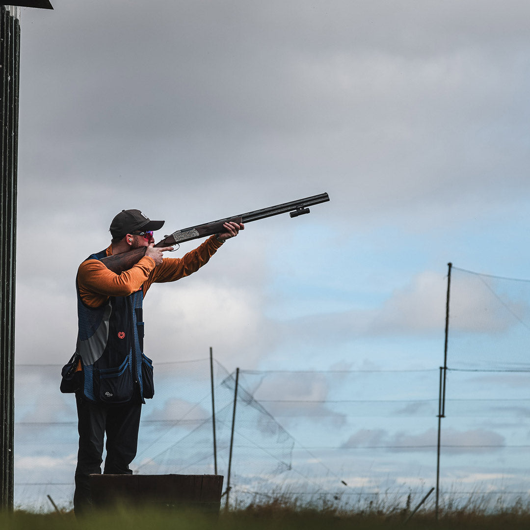 Clay shooter using Gen 4 Mini ShotKam at the range in AU/NZ