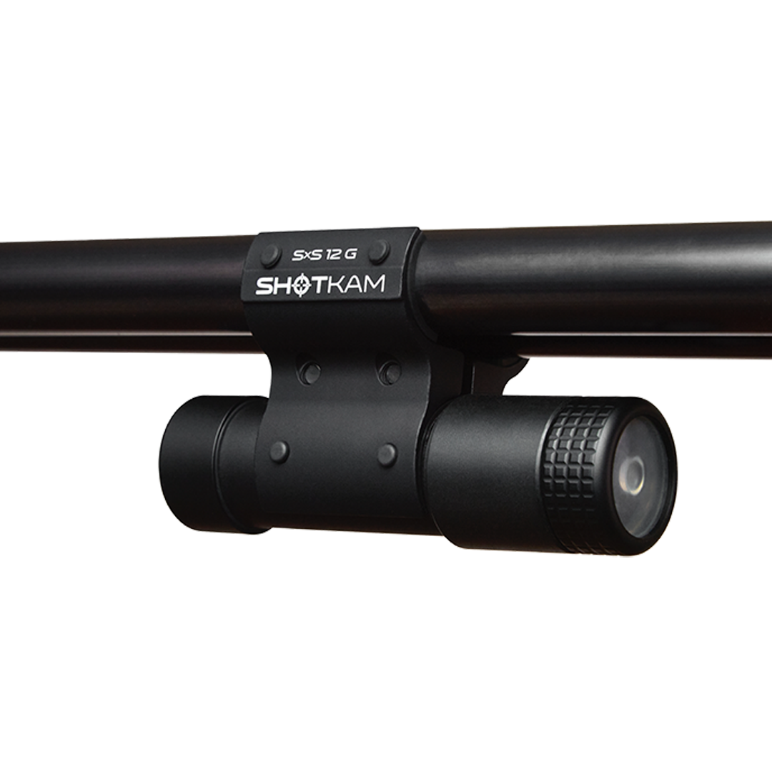 SxS 12 Gauge ShotKam Mount on a side-by-side shotgun – Securely attaches the Gen 4 Mini ShotKam to a 12 gauge side-by-side shotgun, ideal for hunting in Australian and New Zealand conditions.