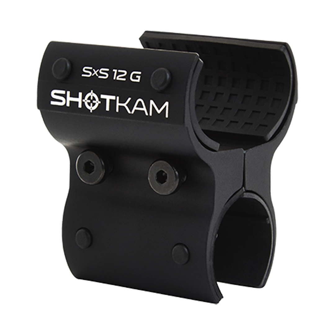 SxS 12 Gauge ShotKam Mount – This image displays the mount for securely attaching the Gen 4 Mini ShotKam to 12 gauge side-by-side shotguns, ideal for hunters in Australia and New Zealand.