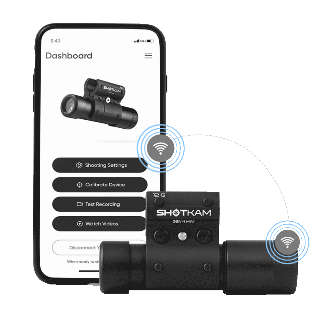 Gen 4 Mini linked to the ShotKam mobile app on iPhone and Android – Australia and New Zealand