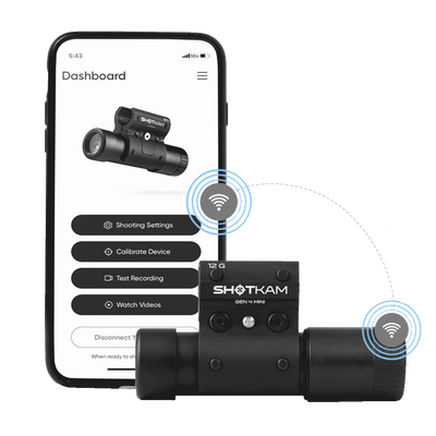 Gen 4 Mini linked to the ShotKam mobile app on iPhone and Android – Australia and New Zealand